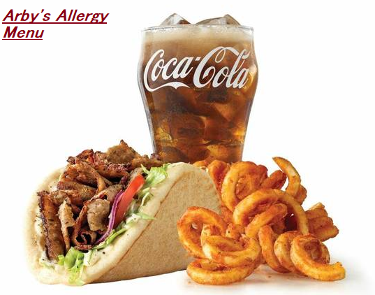 Arby's Allergy Menu